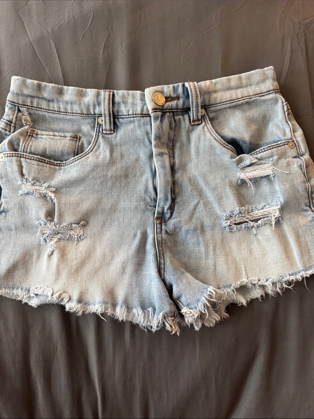 Blank NYC Light Wash Distressed Denim Shorts